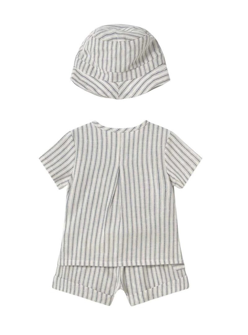 Set Mayoral camicia e pantaloncini a righe per neonato