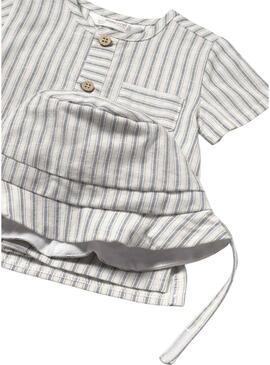 Set Mayoral camicia e pantaloncini a righe per neonato