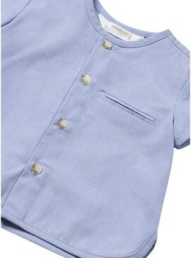 Set Mayoral camicia e pantaloncini blu per neonati