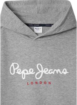 Felpa Pepe Jeans Art Hoodie grigia per bambino.