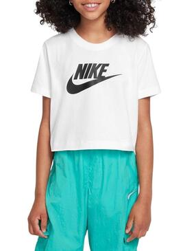 Maglietta Nike Sportswear bianca per ragazza