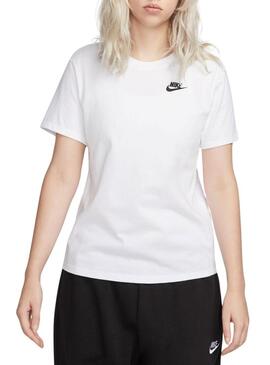 Maglietta Nike Club Essential bianca da donna