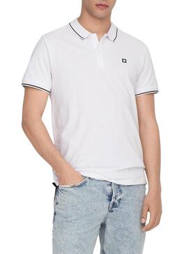 Polo Only and Sons Fletcher bianco per uomo