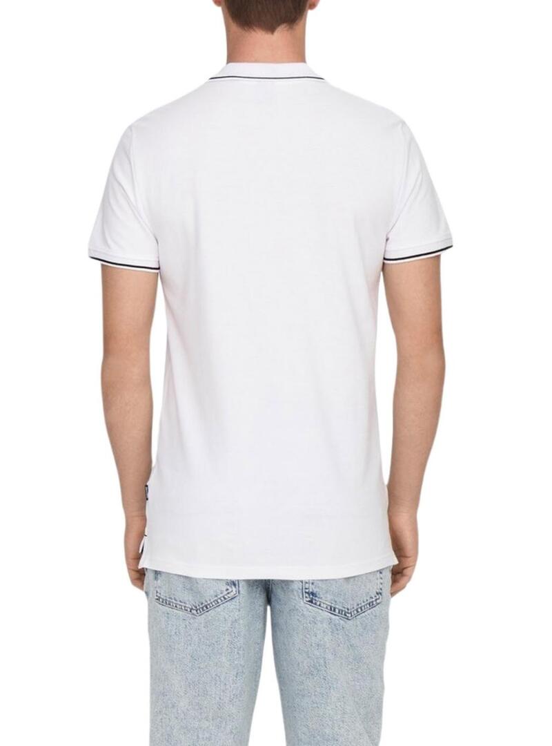 Polo Only and Sons Fletcher bianco per uomo