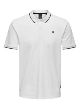 Polo Only and Sons Fletcher bianco per uomo