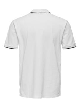 Polo Only and Sons Fletcher bianco per uomo