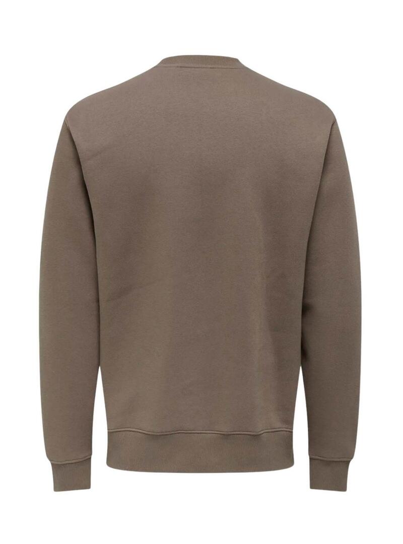 Felpa Only and Sons Dawson marrone per uomo