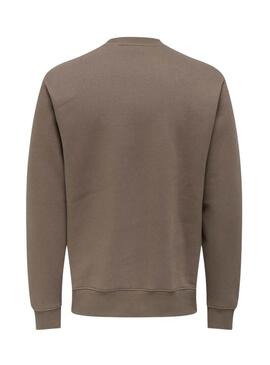 Felpa Only and Sons Dawson marrone per uomo