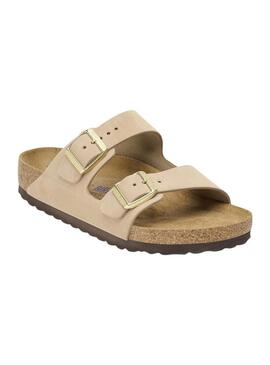 Sandali Birkenstock Arizona Soft beige per donna