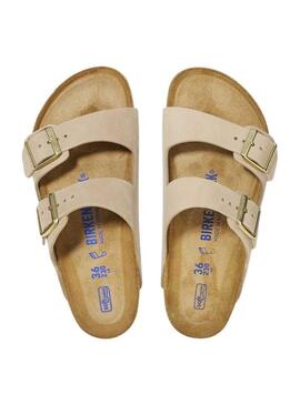 Sandali Birkenstock Arizona Soft beige per donna