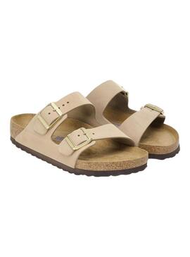 Sandali Birkenstock Arizona Soft beige per donna