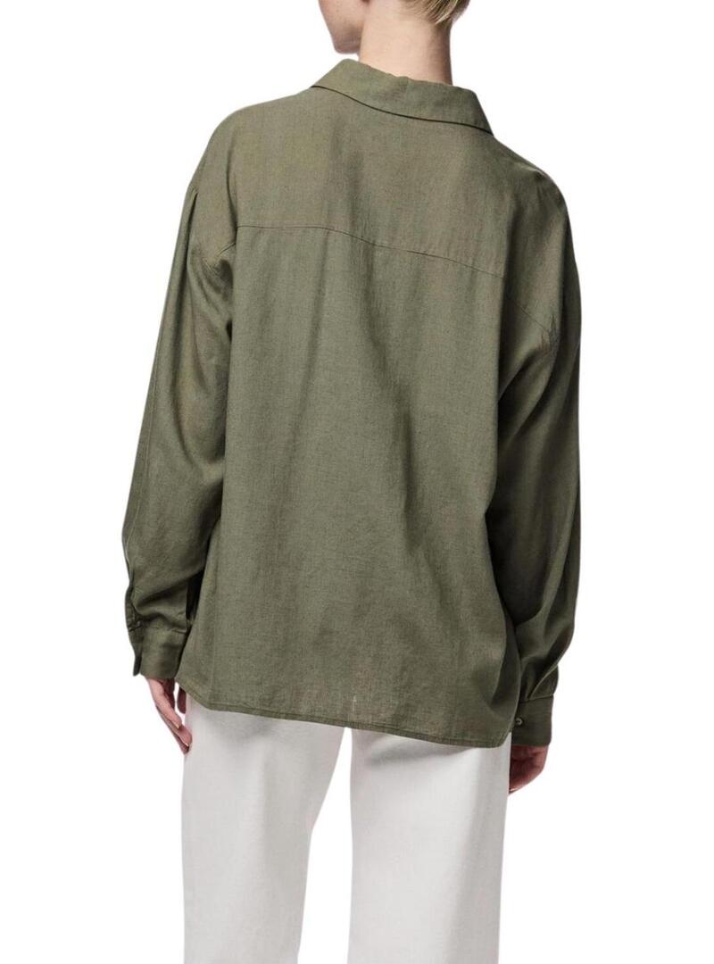 Camicia Pieces Pia verde per donna