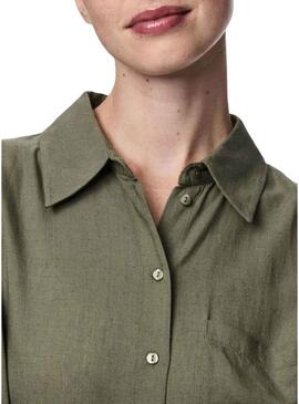 Camicia Pieces Pia verde per donna