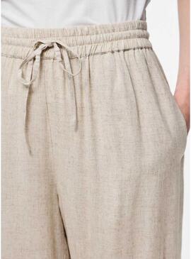 Pantaloni Pieces Pia Wide beige per donna