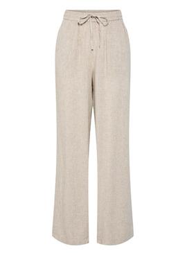 Pantaloni Pieces Pia Wide beige per donna