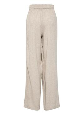 Pantaloni Pieces Pia Wide beige per donna