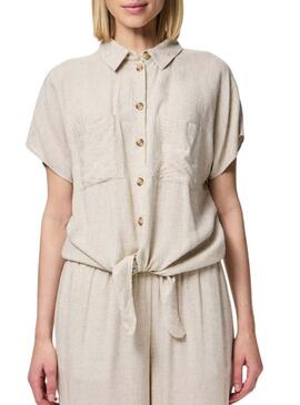 Camicia Pieces Pia beige per donna