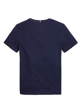 T-Shirt Logo Tommy Hilfiger Blu Navy Bambino