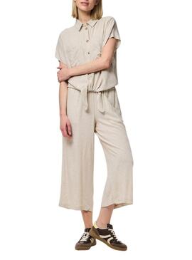 Camicia Pieces Pia beige per donna