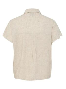 Camicia Pieces Pia beige per donna