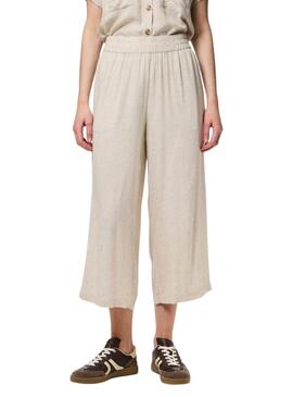 Pantaloni Pieces Pia beige per donna