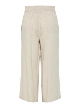 Pantaloni Pieces Pia beige per donna