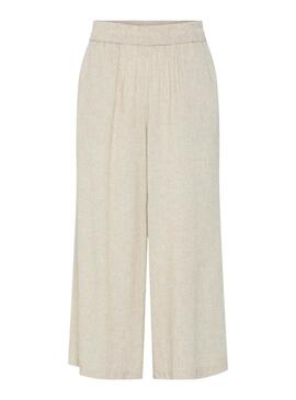 Pantaloni Pieces Pia beige per donna