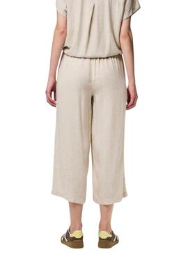 Pantaloni Pieces Pia beige per donna