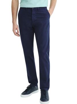 Pantaloni cinesi Il Polipo blu navy per uomo