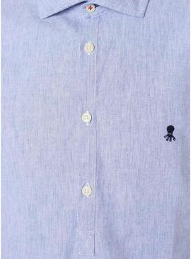 Maglietta Il Polpo Oxford a righe blu per uomo