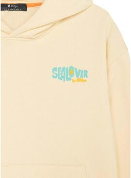 Felpa Il Polpo Sealovers Surfing gialla per uomo