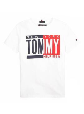 T-Shirt Tommy Hilfiger Puff Print Bianco