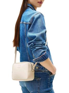 Borsa Tommy Jeans Must Camera beige per donna
