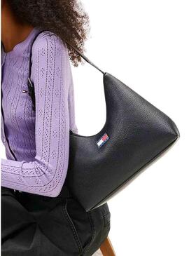 Borsa Tommy Jeans Must Shoulder nera per donna