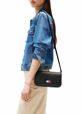 Borsa Tommy jeans Must Flap nera per donna