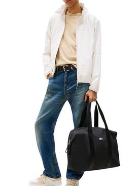 Borsa Tommy Jeans Urban Duffle nera da sport per donna e uomo