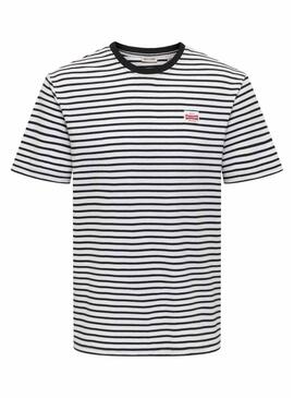 Maglietta Only and Sons Dawson bianca e nera per uomo