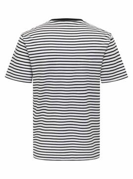 Maglietta Only and Sons Dawson bianca e nera per uomo