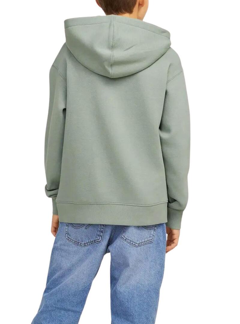 Felpa Jack and Jones Star verde per bambino