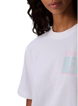 Maglietta Calvin Klein Jeans Boxy bianca per donna