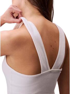 Maglietta Calvin Klein Jeans Rib bianca per donna