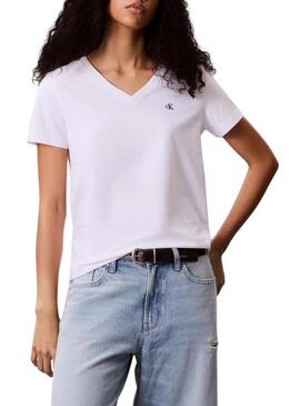 Maglietta Calvin Klein Jeans Monogram bianca per donna