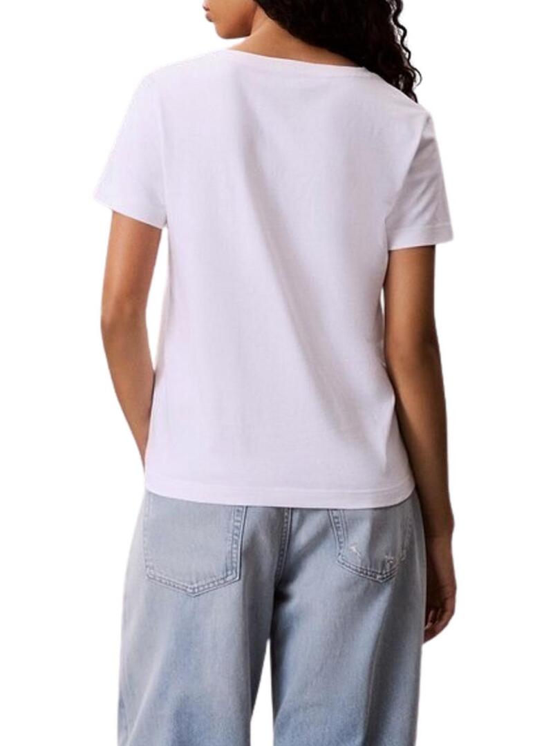 Maglietta Calvin Klein Jeans Monogram bianca per donna