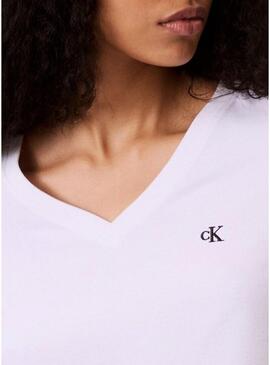Maglietta Calvin Klein Jeans Monogram bianca per donna
