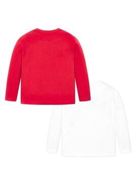 Impostare T-Shirt Mayoral Rosso e Bambino bianco