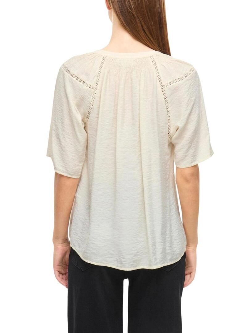 Blusa Vila Vilisbeth beige per donna.