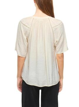 Blusa Vila Vilisbeth beige per donna.