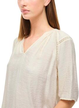 Blusa Vila Vilisbeth beige per donna.