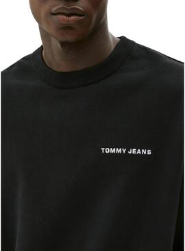 Felpa Tommy Jeans Varsity nera per donna