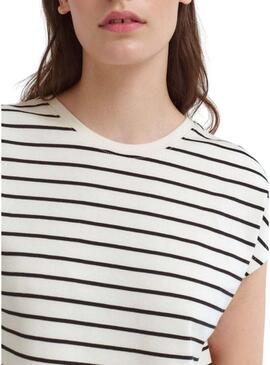 Abito Vila Visinny beige a righe nere stampate per donna